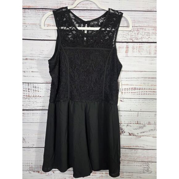 Love Reign Juniors 13 Black Lace Bodice Sleeveless Cocktail Dress NWT - Picture 1 of 5